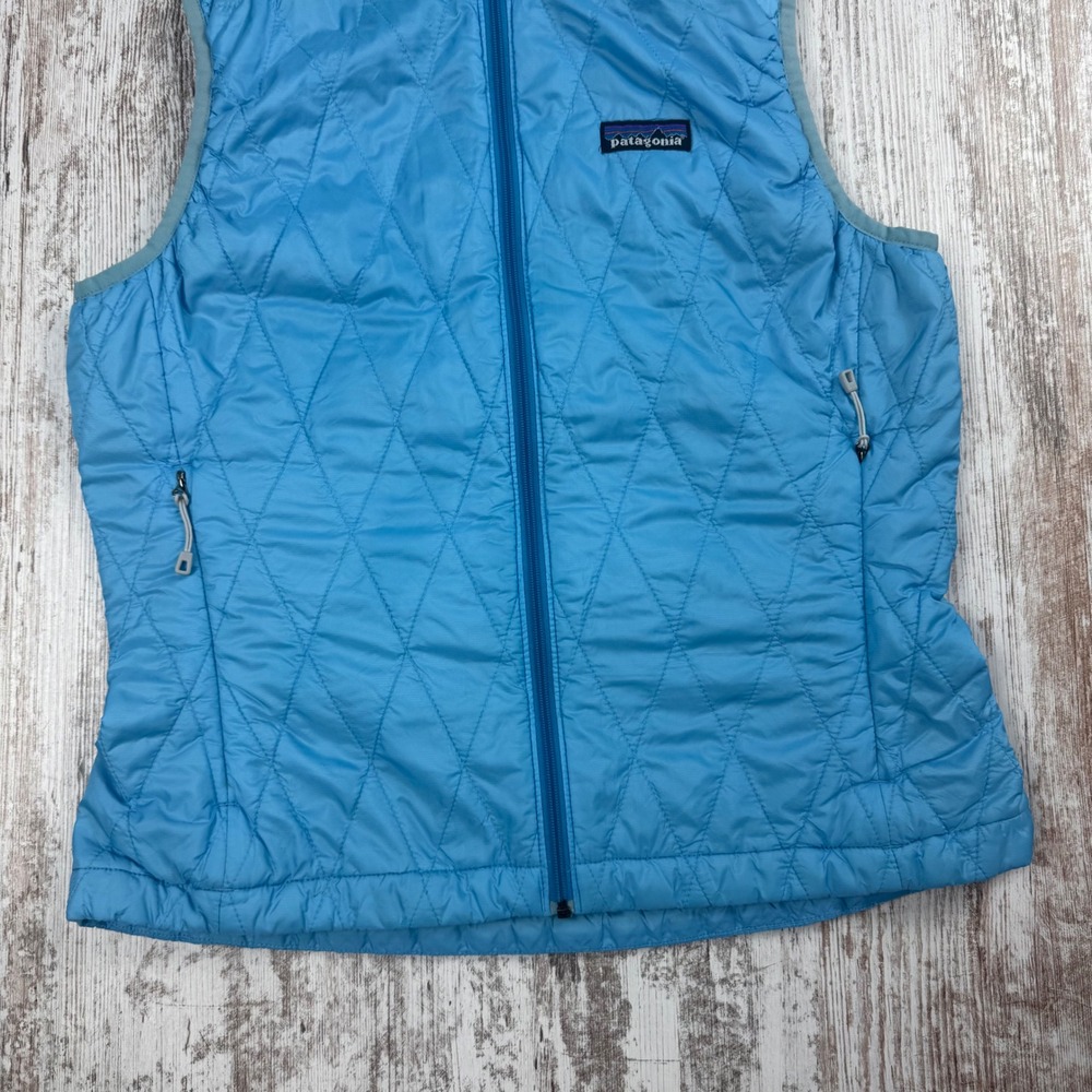 Patagonia Nano Puff Vest Womens Small Blue Quilted Insulated Full Zip Puffer S - Picture 7 of 8
